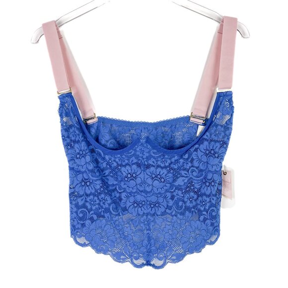 NWT We are HAH x Free People Bust A Move Bustier True Blue Lace Size Medium NEW - Picture 1 of 9